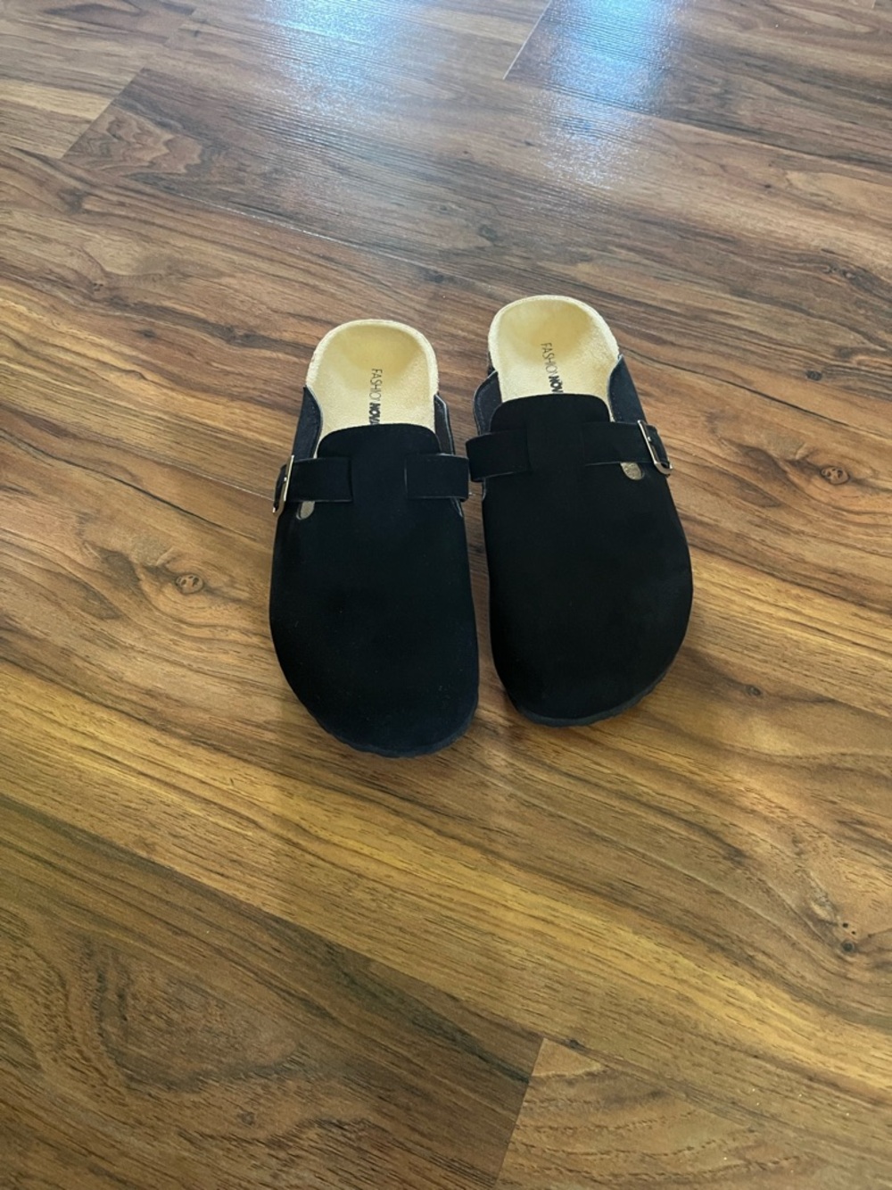 Fashion Nova Black Buckle Slip-On Shoes - Picture 2 of 9